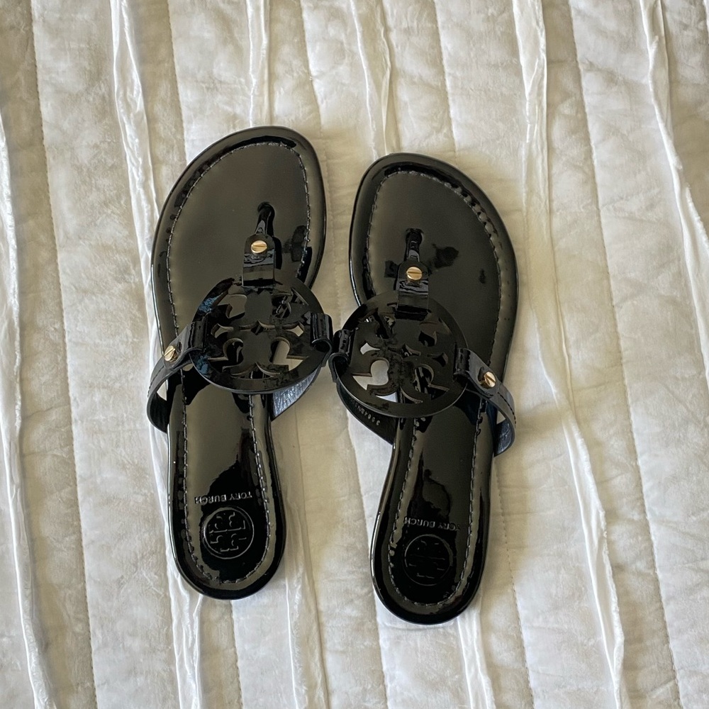 Tory Burch Black Patent Sandals (authentic)
